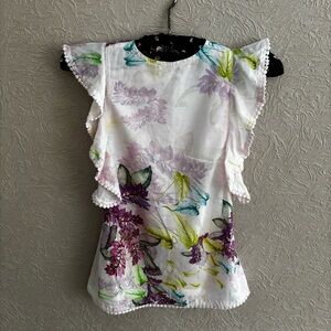 Tutu Du Monde Easter Spring Cotton Dress Pink Purple Green Floral Ruffle Lined